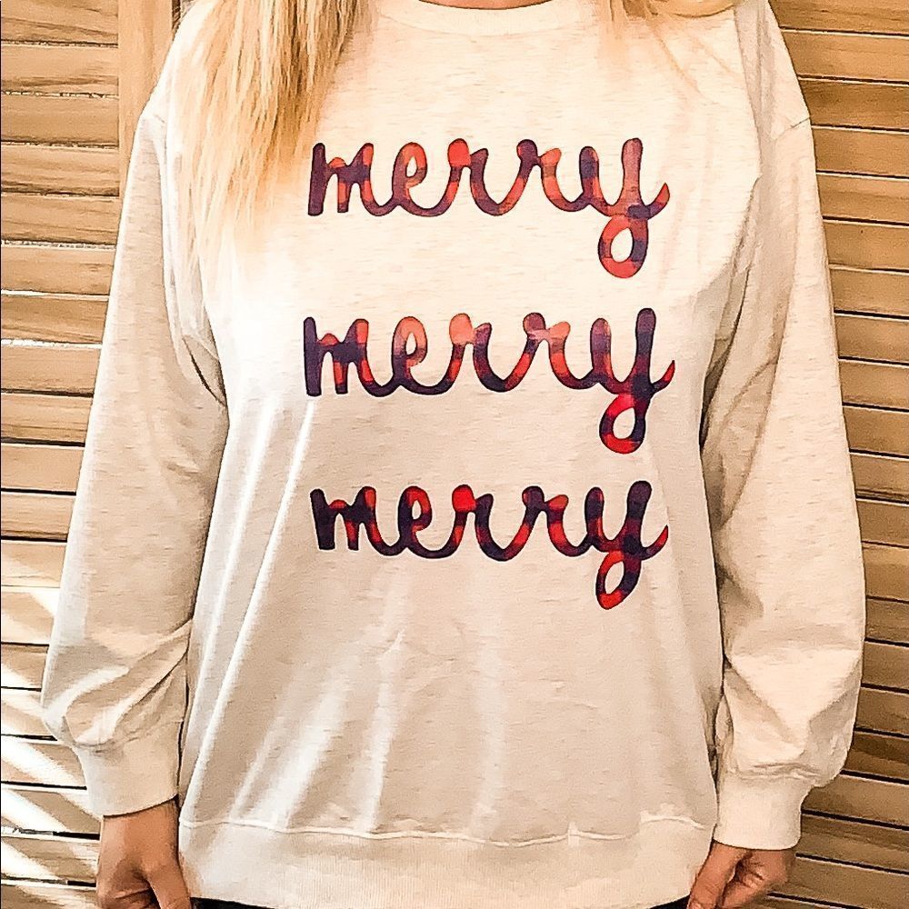 Buffalo Plaid Merry Christmas Sweater